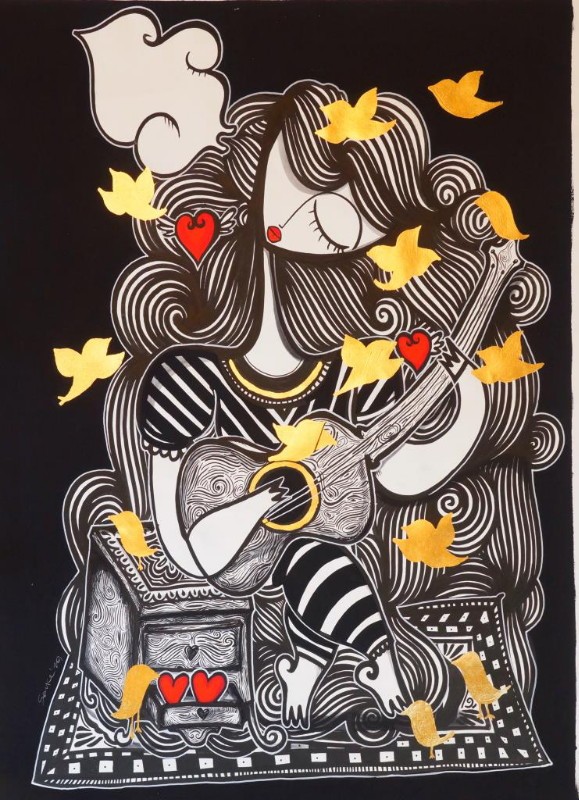 Sonke - mixed media on canvas - 136x102 Sonke - mixed media on canvas - 136x102